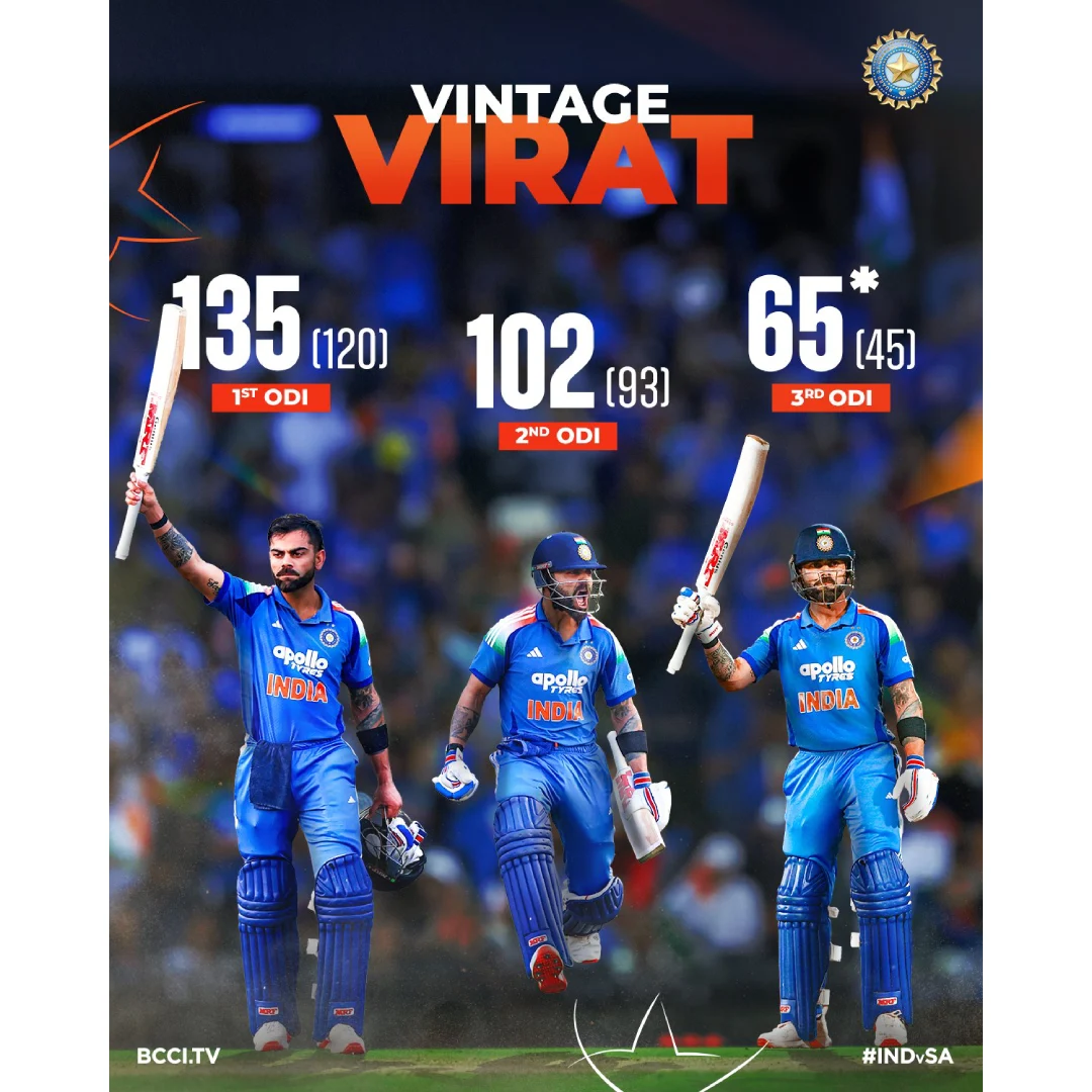 virat kohli palayer of the series vs SA 2025